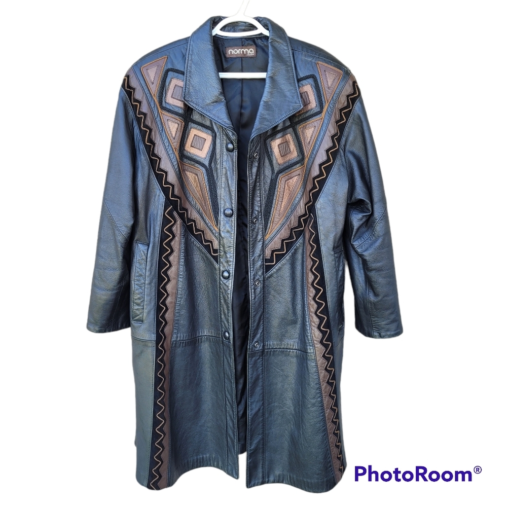 Vintage Leather Midi Jacket